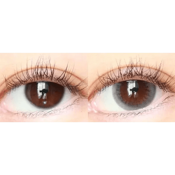 LensTown Unisome Gray — both eyes wearing the contact lenses
