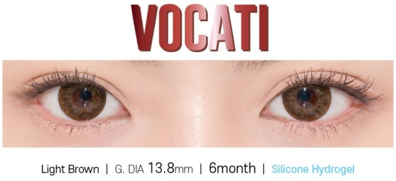 LensTown Vocati Light Brown colored contact lens, 13.6mm graphic diameter, 3-6 Months wear