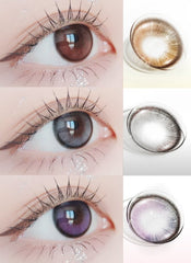 LensVery Anreen Pink Violet colored contact lens, 13.1mm graphic diameter, Monthly wear