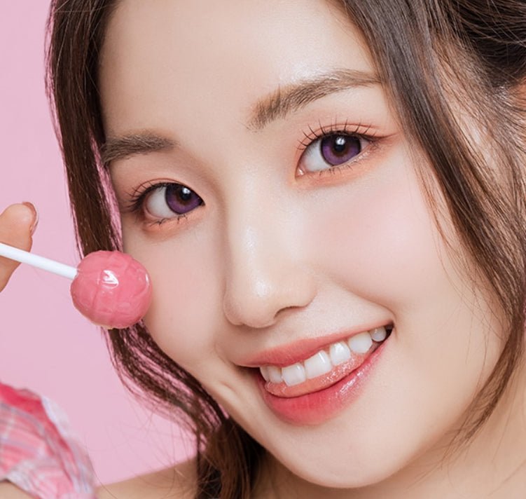 LensVery Anreen Pink Violet colored contact lens, 13.1mm graphic diameter, Monthly wear