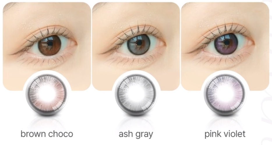 LensVery Anreen Pink Violet colored contact lens, 13.1mm graphic diameter, Monthly wear