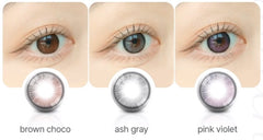 LensVery Anreen Pink Violet colored contact lens, 13.1mm graphic diameter, Monthly wear