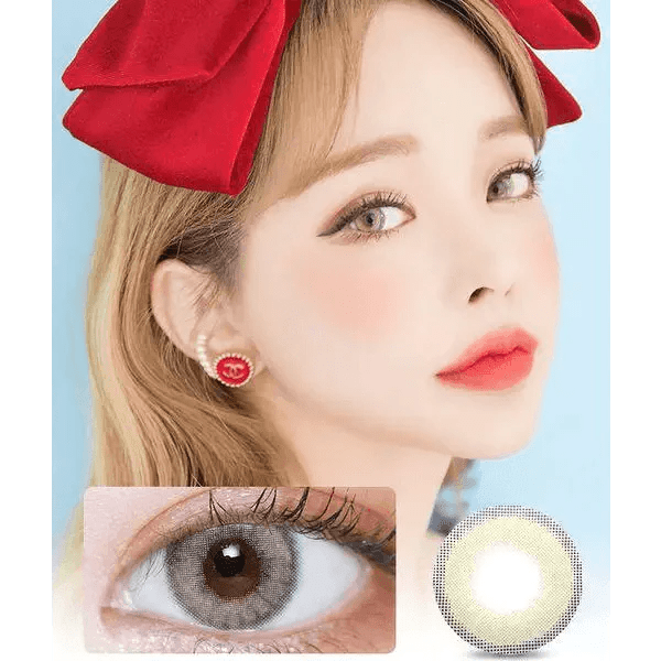 LensVery Silhouette2 Cream Beige Brown — model portrait showing the contact lens look