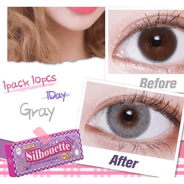 LensVery Silhouette Gray (10p) — contact lens appearance comparison