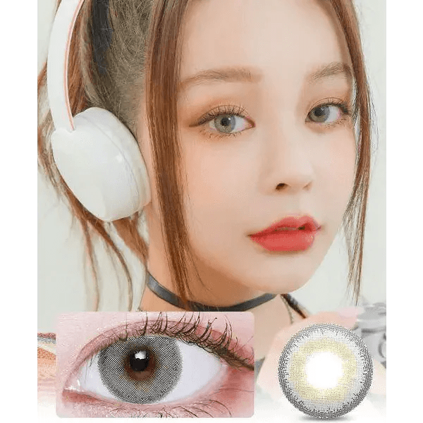 LensVery Silhouette1 Gray — model portrait showing the contact lens look