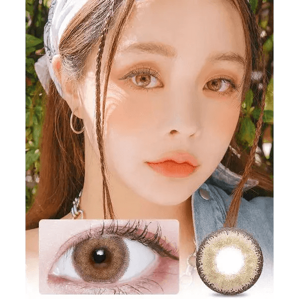 LensVery Silhouette1 Hazel — model portrait showing the contact lens look