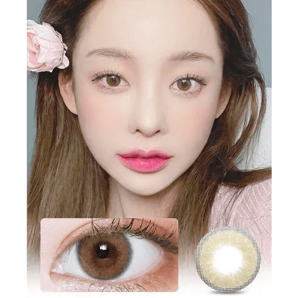 LensVery Silhouette2 Sheer Brown — model portrait showing the contact lens look