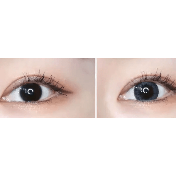 LensVery Sydney Gray (10p) — both eyes wearing the contact lenses