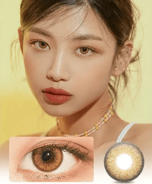LensVery Venti Ann Brown — model portrait showing the contact lens look