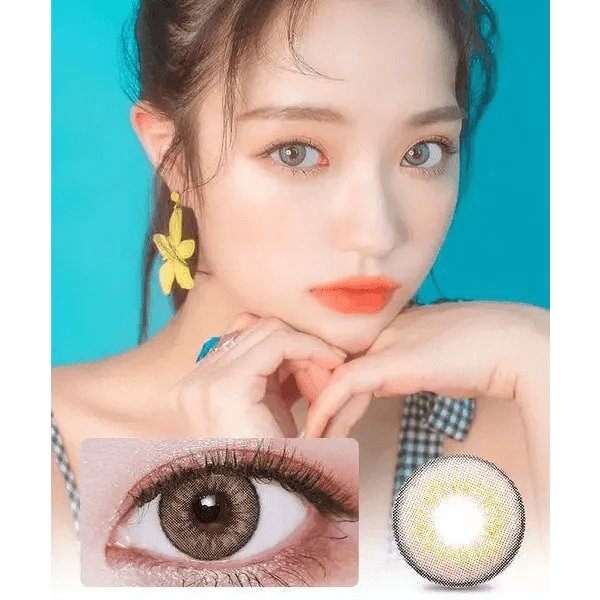 LensVery VeryTok Sunset Brown — model portrait showing the contact lens look
