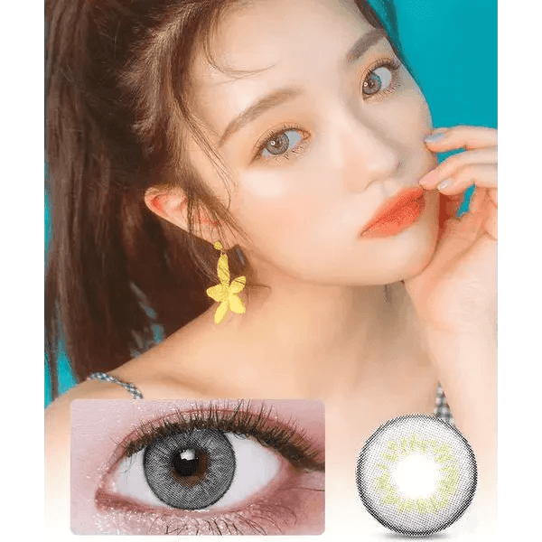 LensVery VeryTok Urban Gray — model portrait showing the contact lens look