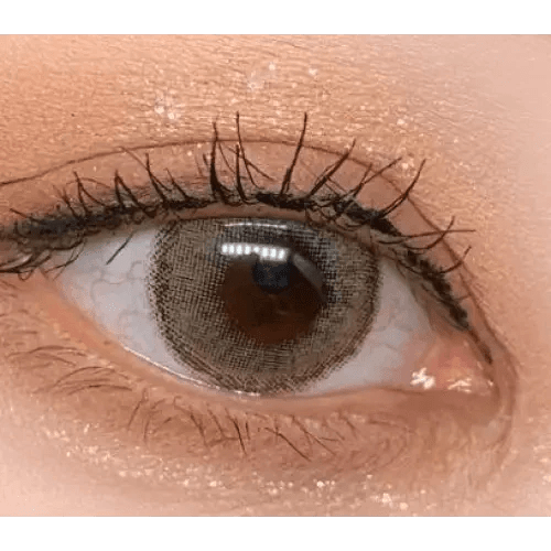 LensVery Wonder Eye Circle Brown — single-eye close-up showing the contact lens appearance