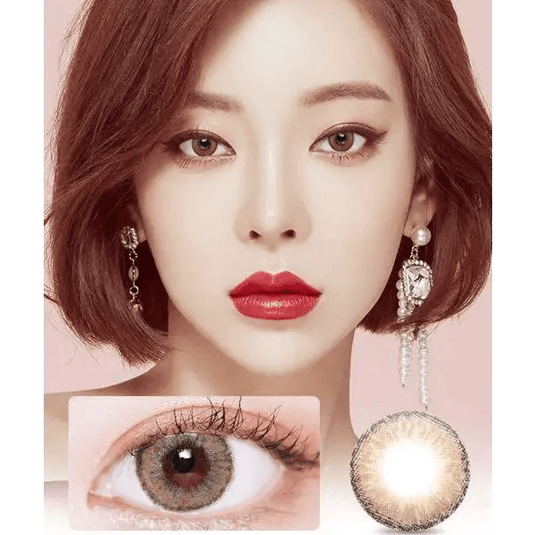LensVery Wonder Eye Circle Brown — model portrait showing the contact lens look