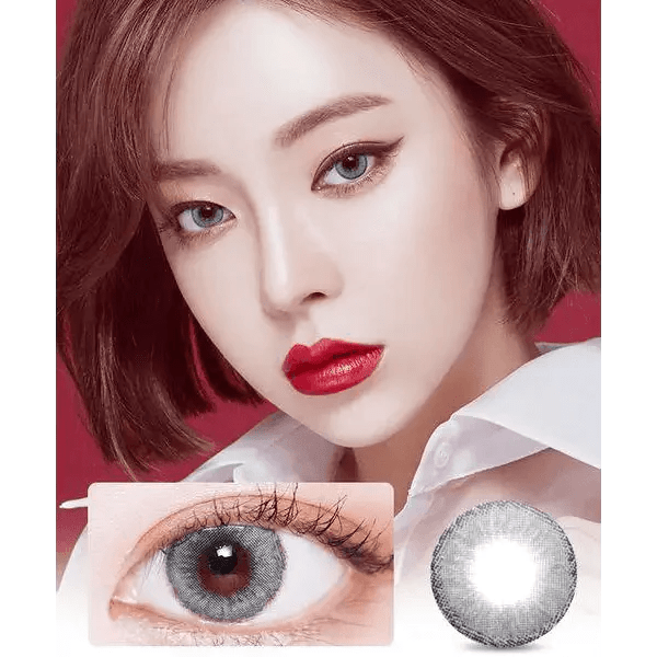 LensVery Wonder Eye Circle Gray — model portrait showing the contact lens look