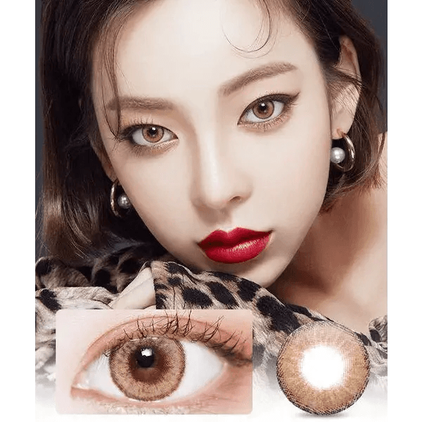 LensVery Wonder Eye Circle Hazel — model portrait showing the contact lens look