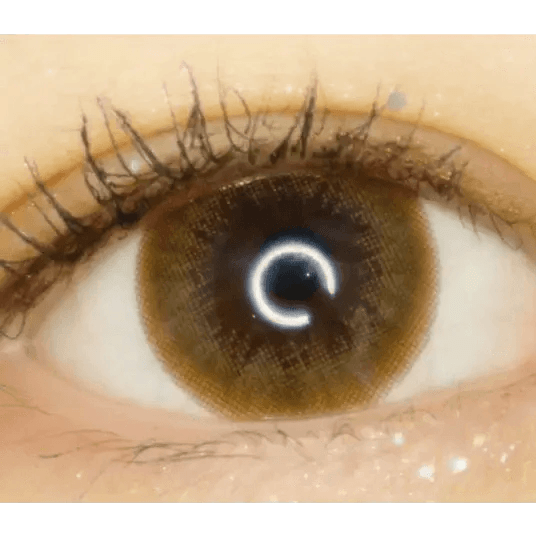 LensTown Lighly Classic Light Brown (20p) — single-eye close-up showing the contact lens appearance