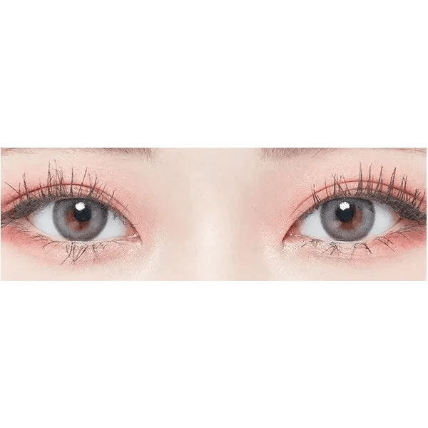 LensTown Lighly Mellow Gray (20p) — both eyes wearing the contact lenses