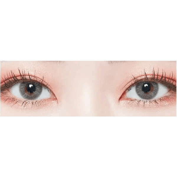 LensTown Lighly Pure Gray (20p) — both eyes wearing the contact lenses