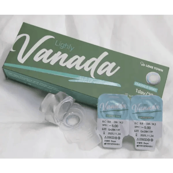 LensTown Lighly Vanada Emerald Gray (20p) — contact lens packaging