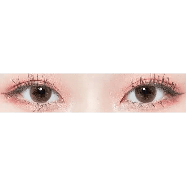 LensTown Lighly Vanada Orange Brown (20p) — both eyes wearing the contact lenses