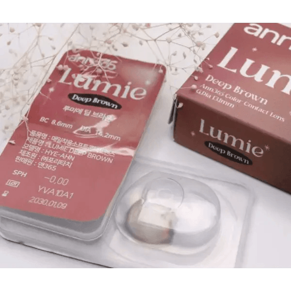 LensVery Lumie Deep Brown colored contact lens, 13.1mm graphic diameter, Monthly wear
