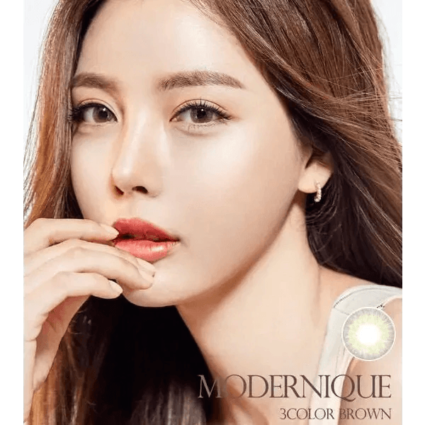 Olens Modernique 3 Color Brown colored contact lens, 13.7mm graphic diameter, 3-6 Months wear