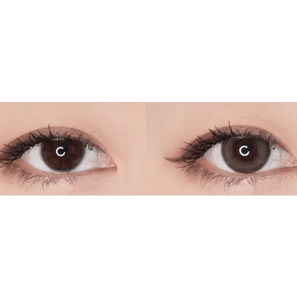 Olens Mood Night 1Day Mood Brown (20p) — both eyes wearing the contact lenses
