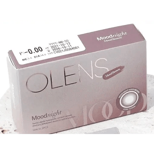 Olens Mood Night Mood Brown Toric colored contact lens, 13.3mm graphic diameter, Monthly wear