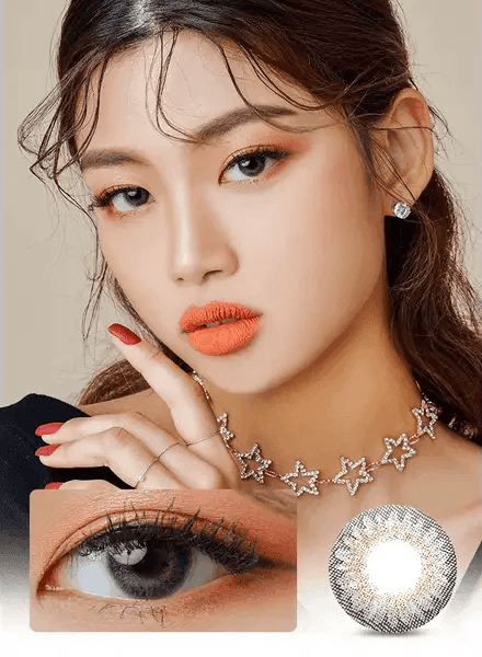 LensVery My Ann Something Gray — model portrait showing the contact lens look
