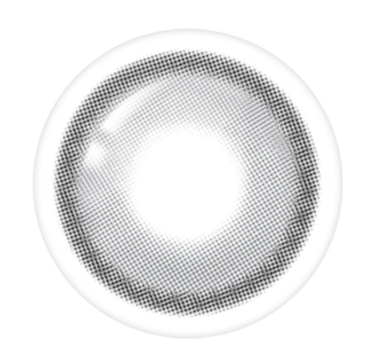 LensTown Odd I's M plain Gray colored contact lens, 13.0mm graphic diameter, Monthly wear