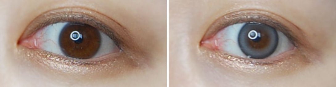 LensTown Odd I's M pure Gray colored contact lens, 13.1mm graphic diameter, Monthly wear