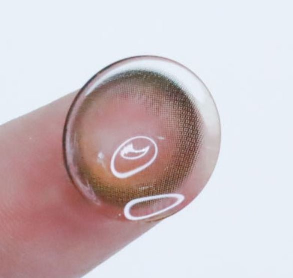 LensTown Odd I's M two tone Brown colored contact lens, 12.8mm graphic diameter, Monthly wear
