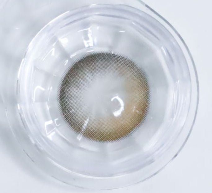 LensTown Odd I's M two tone Brown colored contact lens, 12.8mm graphic diameter, Monthly wear
