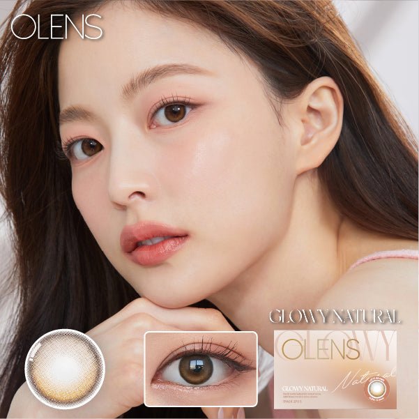 Olens Glowy Natural Latte Brown colored contact lens, 13.0mm graphic diameter, Monthly wear