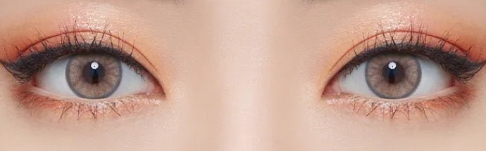 Olens Nella Ash Beige colored contact lens, 13.3mm graphic diameter, Monthly wear