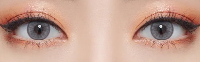 Olens Nella Ash Gray colored contact lens, 13.3mm graphic diameter, Monthly wear