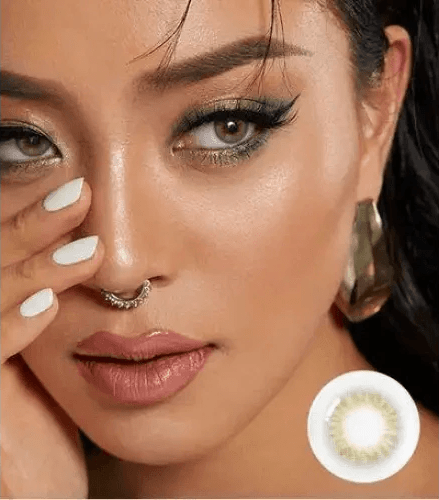 Olens Scandi Gray — model portrait showing the contact lens look