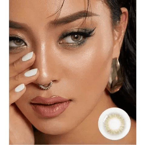 Olens Scandi Gray — model portrait showing the contact lens look