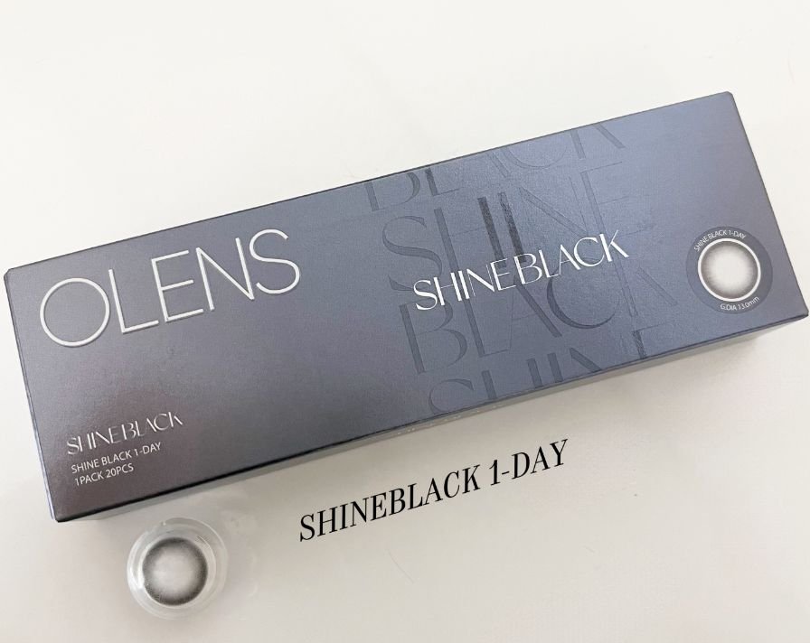Olens Shine Black 1Day (20p) colored contact lens, 13.0mm graphic diameter, Daily wear