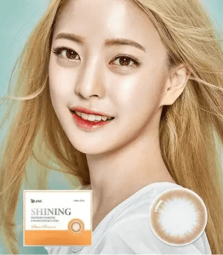 Olens Shining Pure Brown — model portrait showing the contact lens look