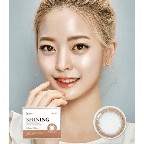 Olens Shining Pure Choco colored contact lens, 12.6mm graphic diameter, Monthly wear