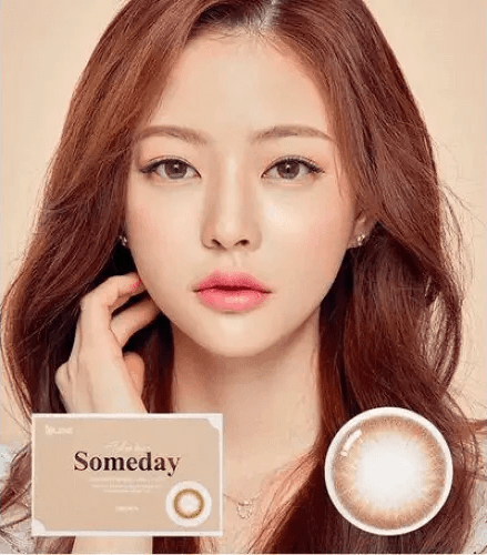 Olens Someday Brown — model portrait showing the contact lens look