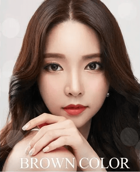 Olens Someday Brown — model portrait showing the contact lens look