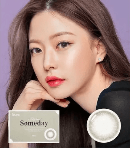 Olens Someday Gray — model portrait showing the contact lens look