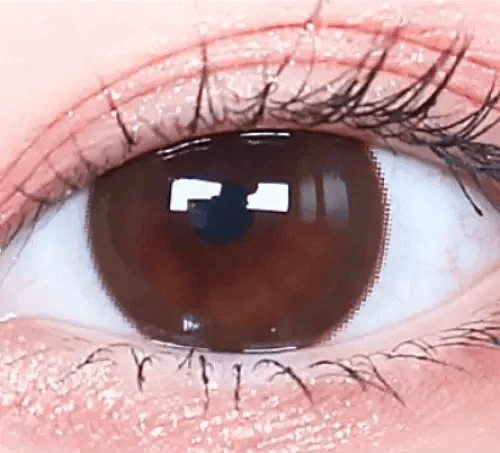 Olens Someday Gray — single-eye close-up showing the contact lens appearance