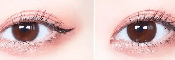 Olens Someday Gray — both eyes wearing the contact lenses