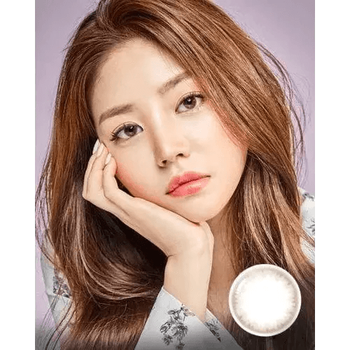 Olens Spring Rain Brown colored contact lens, 13.1mm graphic diameter, Monthly wear