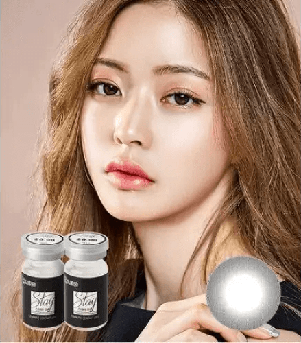 Olens Stay Black — model portrait showing the contact lens look