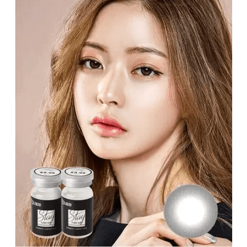 Olens Stay Black colored contact lens, 13.0mm graphic diameter, 3-6 Months wear