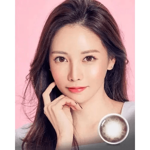 Olens Tika Chocolate Brown colored contact lens, 14.0mm graphic diameter, Monthly wear